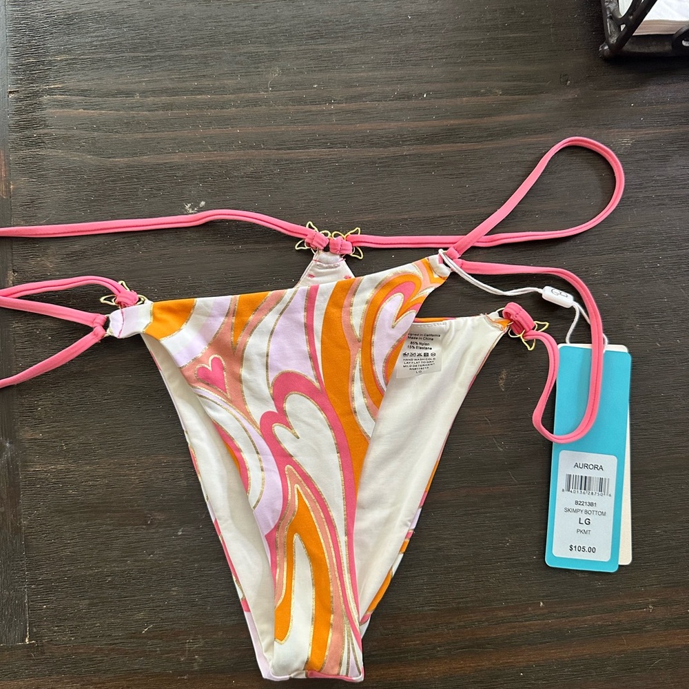 Beach Bunny Pink and Orange Bikini Bottom